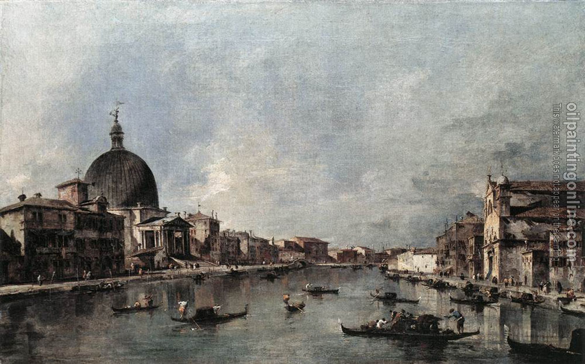 Francesco Guardi - The Grand Canal with San Simeone Piccolo and Santa Lucia